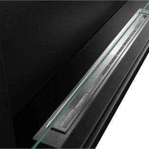Sutri 120 - Camino a Bioetanolo da Incasso Angolare Destro 120x45x22,4 cm con Bruciatore 1,25lt in Acciaio