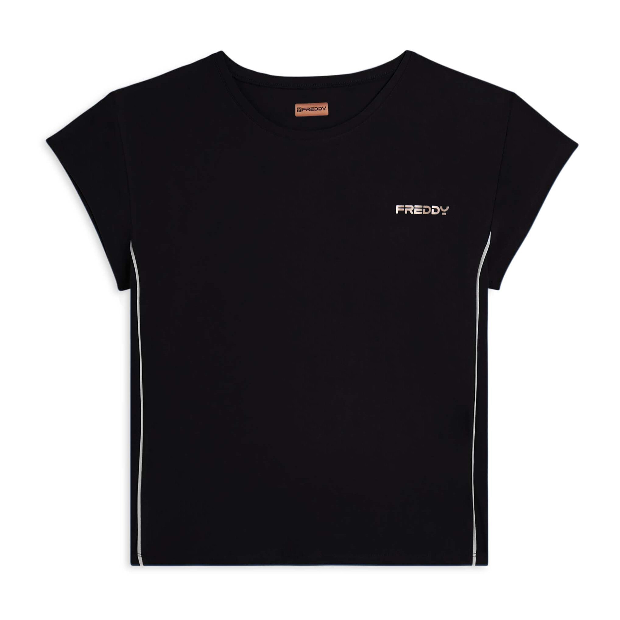 T-shirt tecnica con maniche ad aletta e profili a contrasto