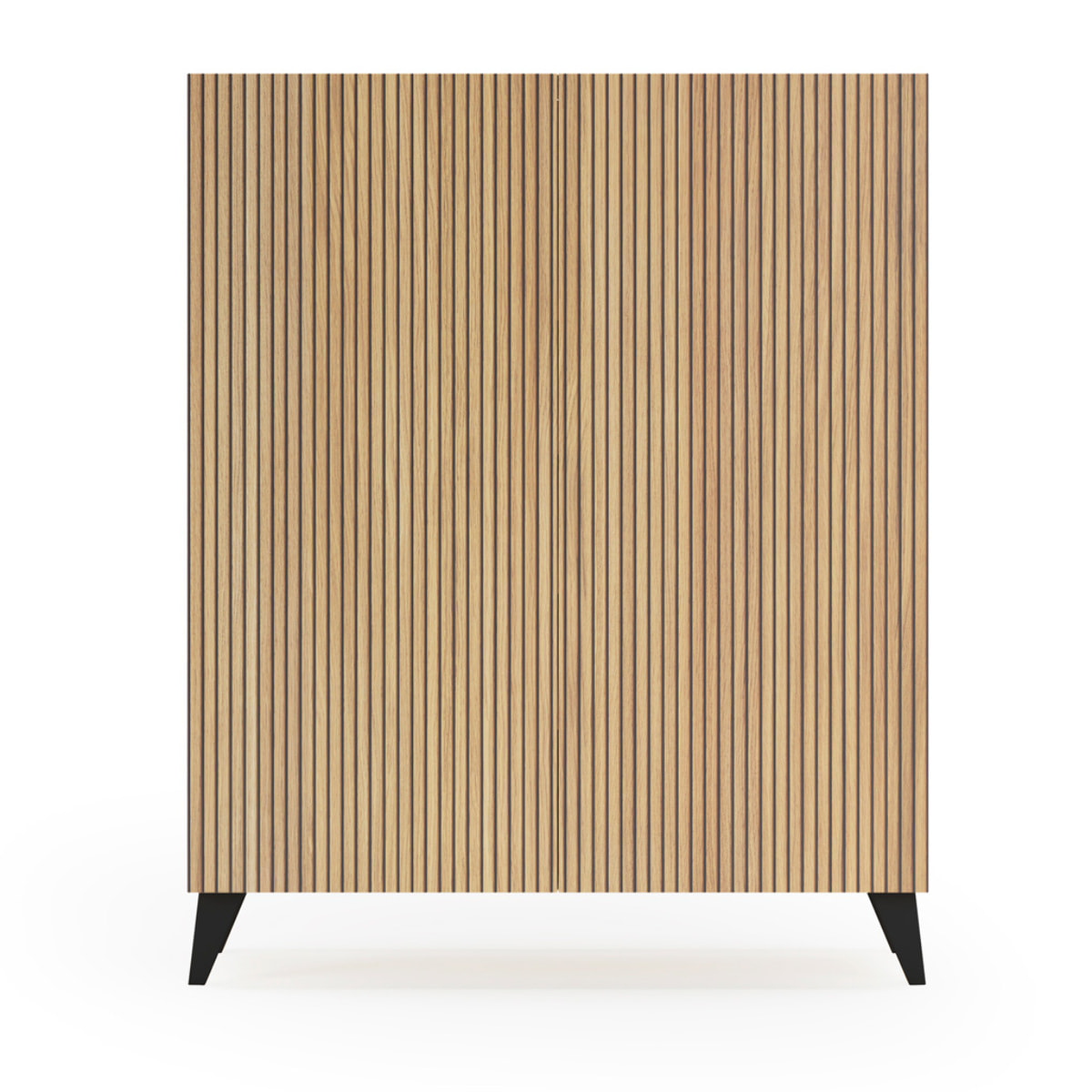 Zapatero Narvik melamina roble dorado puertas vallado patas negro 109x90x27cm