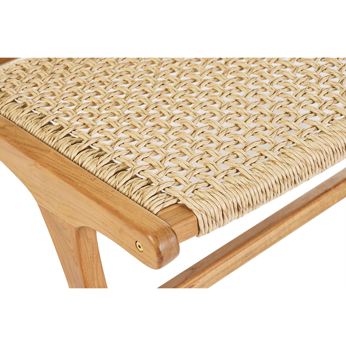 Fauteuil lounge en bois teck massif et corde tressée SUMBA