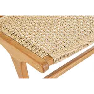 Fauteuil lounge en bois teck massif et corde tressée SUMBA