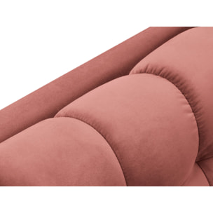Méridienne droite "Bali" en velours rose