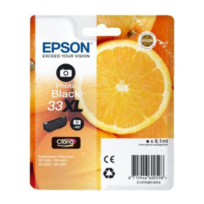 Cartouche d'encre EPSON T3361 Noire PhotoXL Premium Série Orange