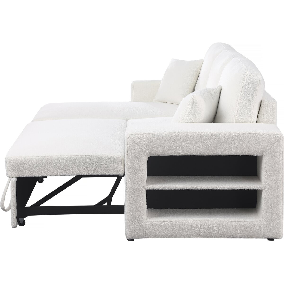 Canapé d'angle bouclettes convertible/reversible "Axel" - 3 Places - Blanc