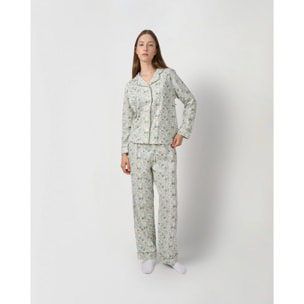 Pijama largo camisero algodón melodi verde