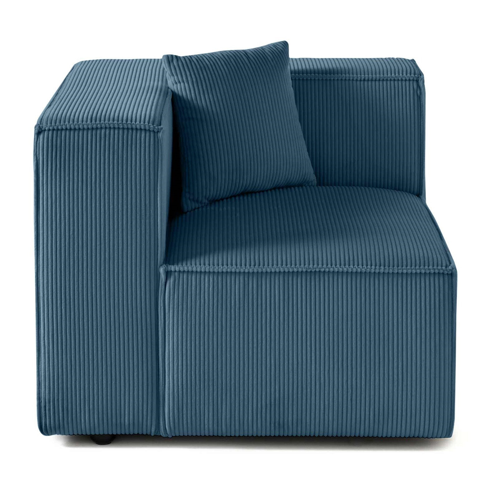 Arty - module d'assise gauche - en velours côtelé - Bleu