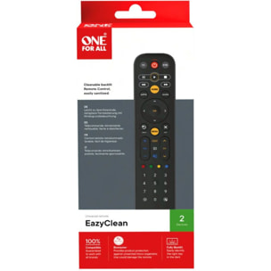 Télécommande universelle ONE FOR ALL Universelle EazyClean 2en1 - Black - Rét