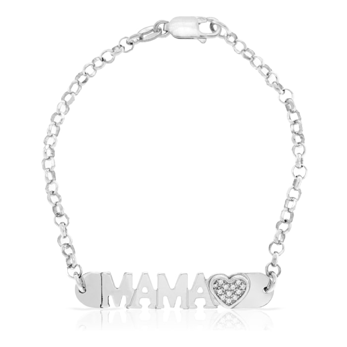 Pulsera de Plata de Ley 925 con inserción de colgante MAMA