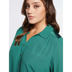 Fiorella Rubino - Blusa de viscosa ECOVERO™ con botones - Verde