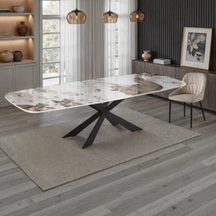 Tomasucci GEMY 160 ONICE MARBLE - Table ovale extensible NOIRE