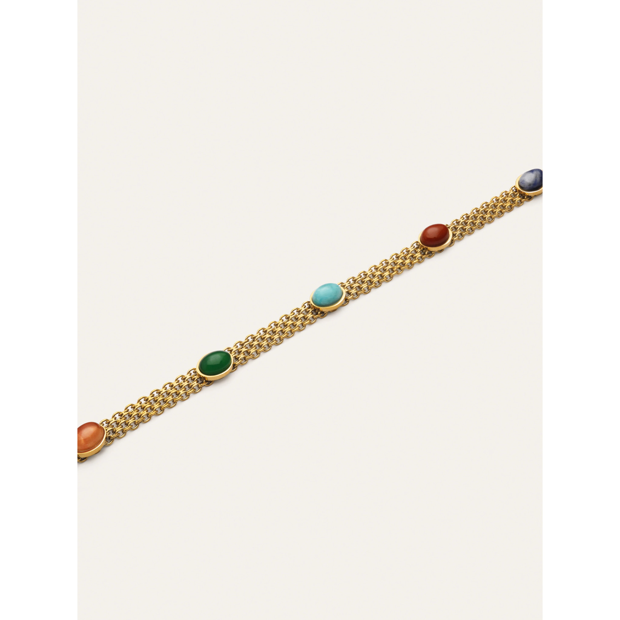 Collana Tape Stones Acciao Placcato Oro