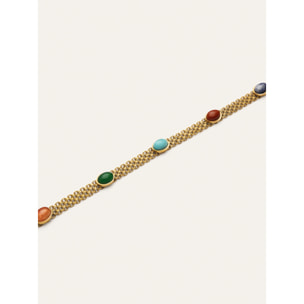 Collana Tape Stones Acciao Placcato Oro