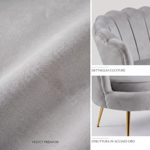 Divano 2 Posti in Velluto con Schienale a Ventaglio, Seduta Imbottita dallo Stile Elegante per Soggiorno, Studio e Camera da Letto