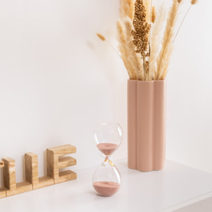 Sablier en verre "Floral" H20cm