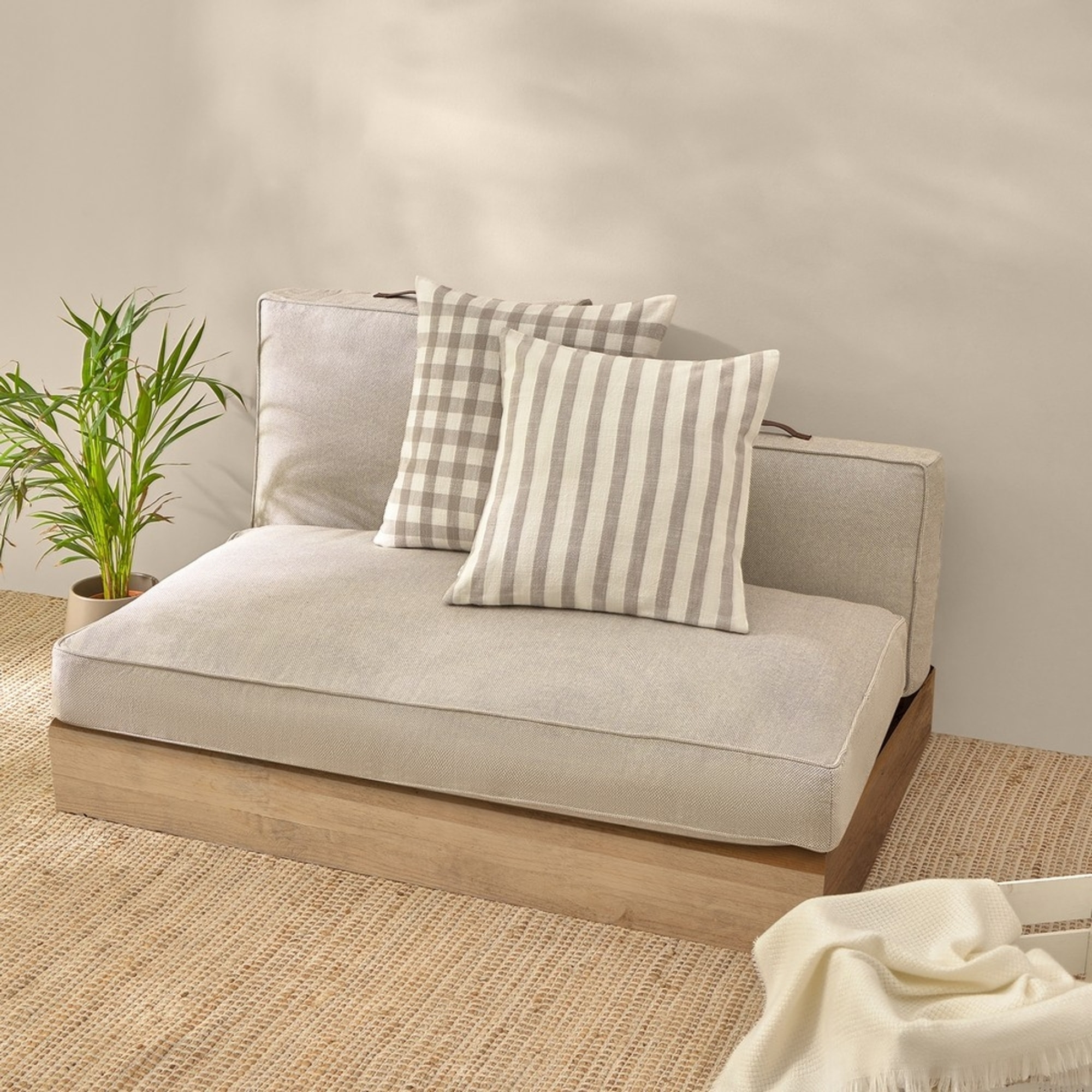 Funda de cojín chill out resistente al agua Trichi color gris Algodón