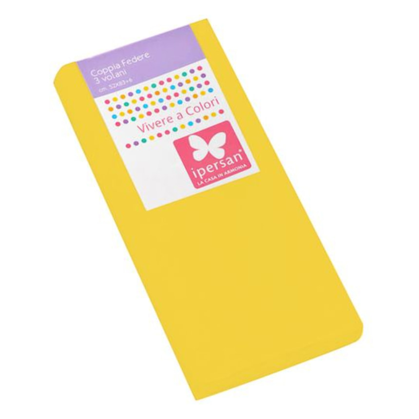 Coppia Federe 3 volani IPERSAN Puro Cotone Giallo