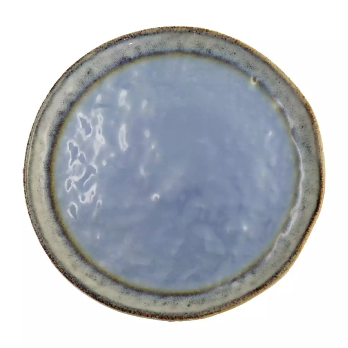 Lot de 6 Assiette à dessert bleue en porcelaine 21.5x21.5x1.4cm