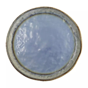 Lot de 6 Assiette à dessert bleue en porcelaine 21.5x21.5x1.4cm