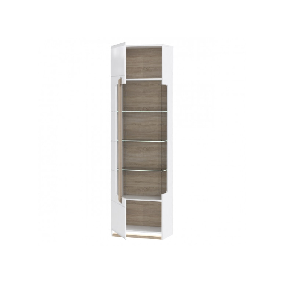 Vitrine colonne 1 porte blanc laqué - SENSATION