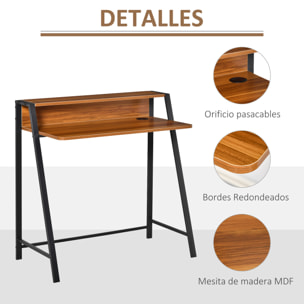 Mesa de Ordenador Industrial para Oficina de Madera 84x45x85cm