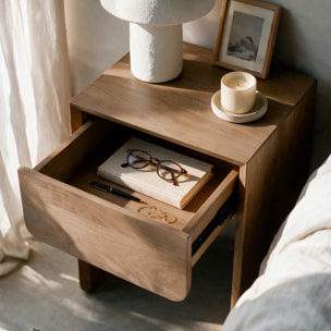 Table de chevet en bois de manguier marron clair - Achille