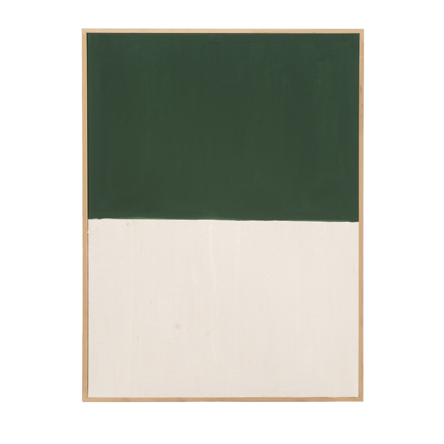 Tableau vert et blanc décoratif sur coton avec cadre en bois peint à la main à la peinture à l'huile en différentes tailles