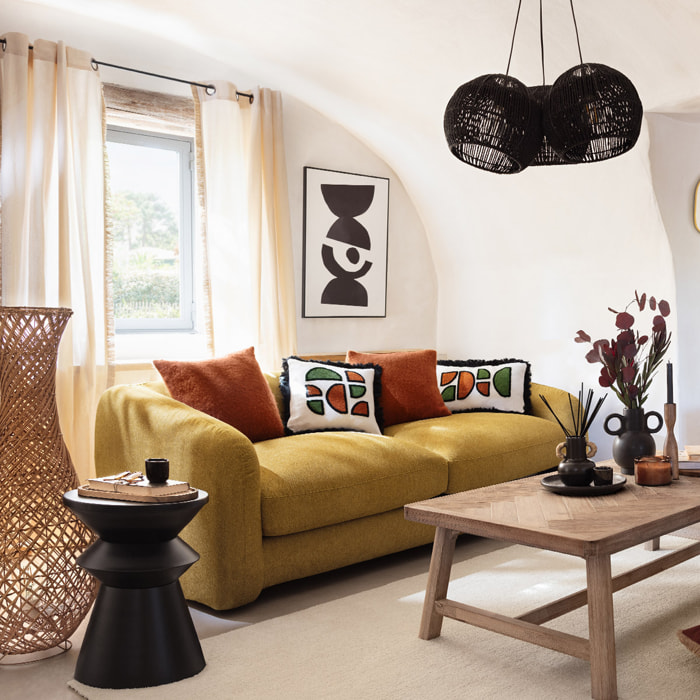 Table d'appoint "Sohan" - métal - noir D36 cm