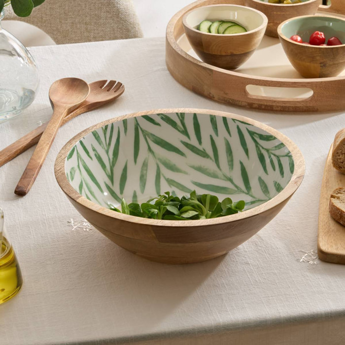 Saladier Inaya D30cm vert olive et manguier