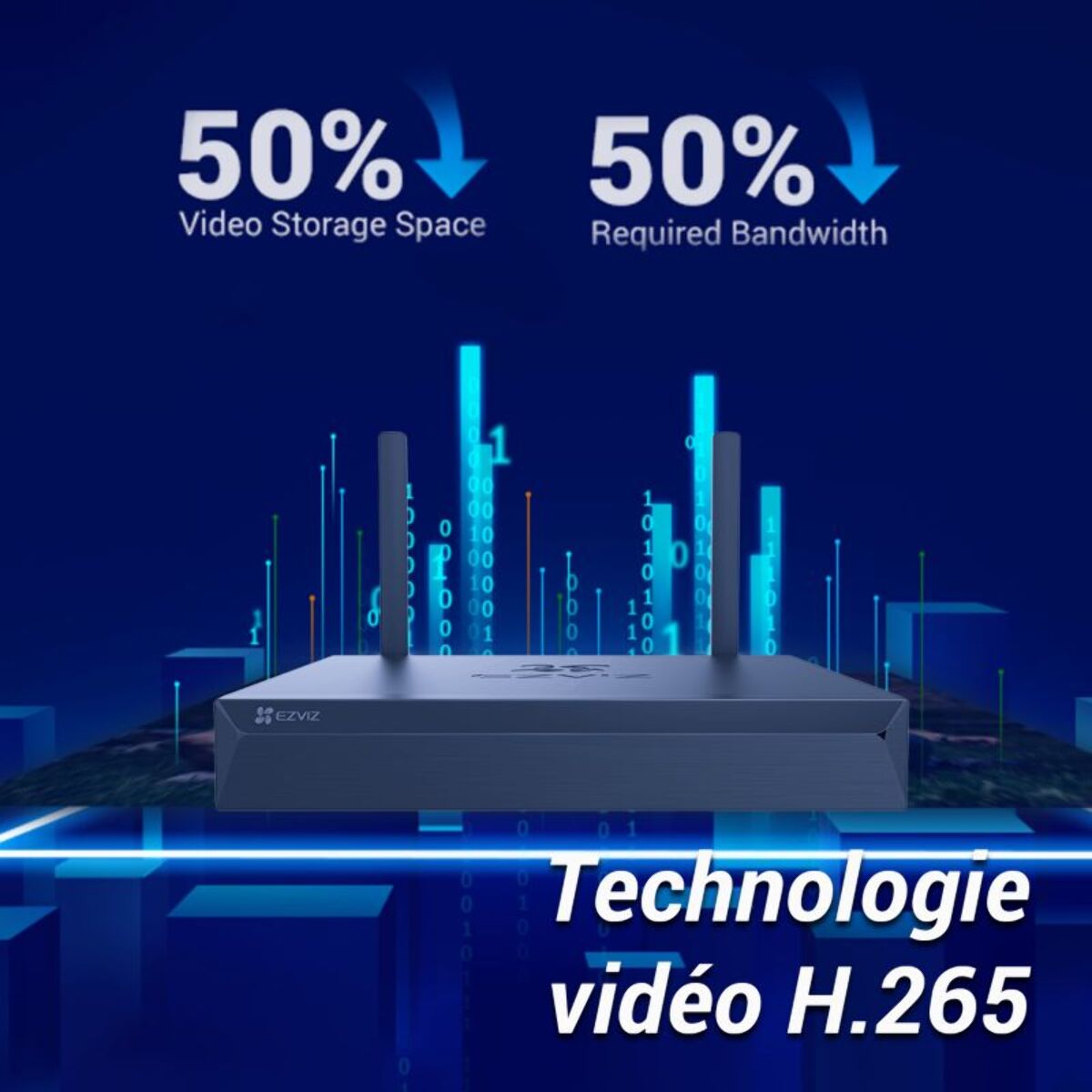 Pack sécurité EZVIZ Wifi NVR X5S 4 à 8 caméras