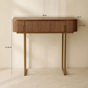 Console en effet noyer avec pieds en métal  SELMA