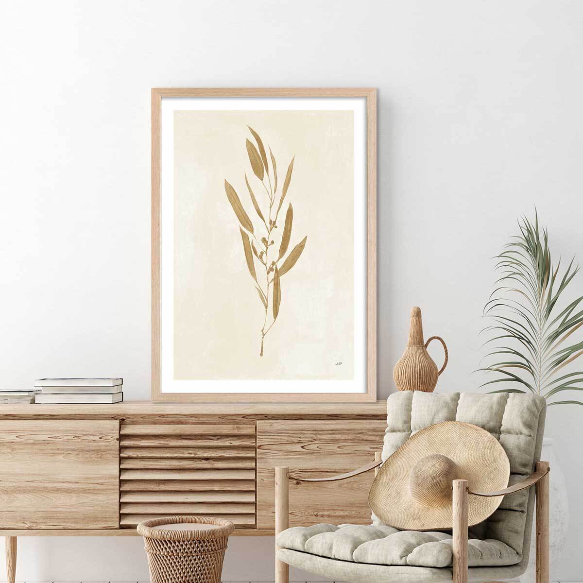 Affiche fleurs Recolte d'or Mina Affiche sous cadre bois