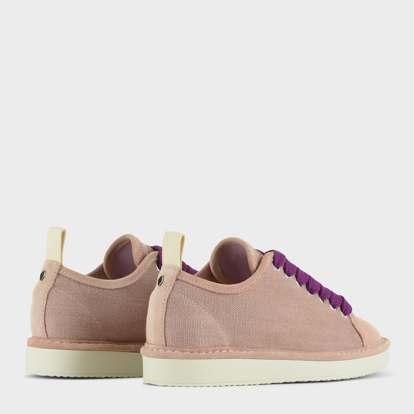 SCARPA ALLACCIATA P01 DONNA IN LINO E SUEDE ROSA CIPRIA-VIOLA PANSE'