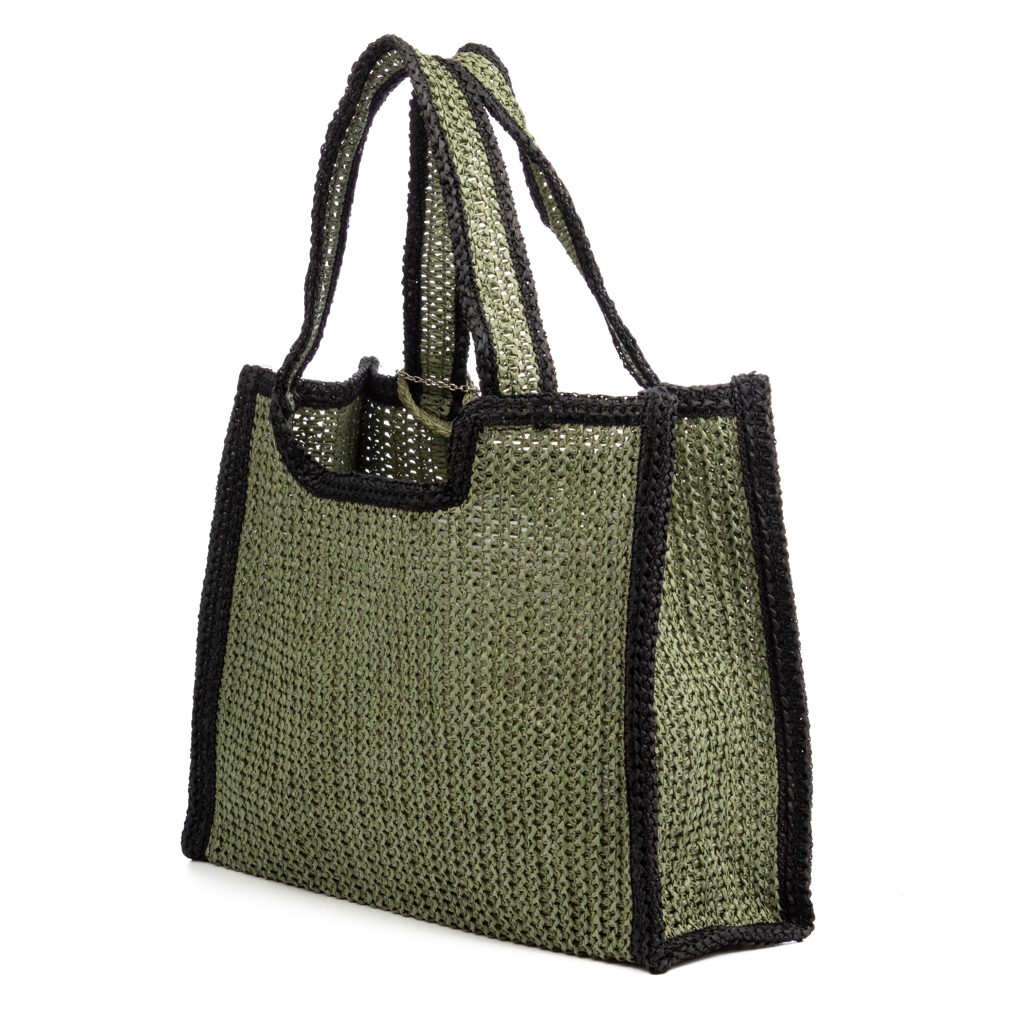 Bergamasco Bolso shopper Mujer. Fabricado en paja trenzada diseño "Love Me".