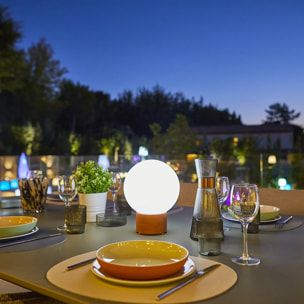 Lampe de table touch effet beton orange LED TERRA TERRE CUITE h25cm