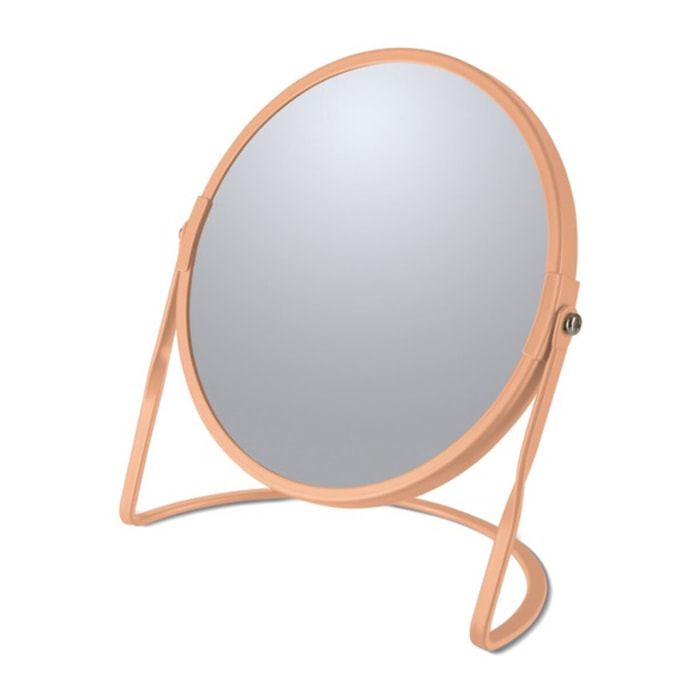 Miroir grossissant sur pied Acier AKIRA Pêche mat Spirella