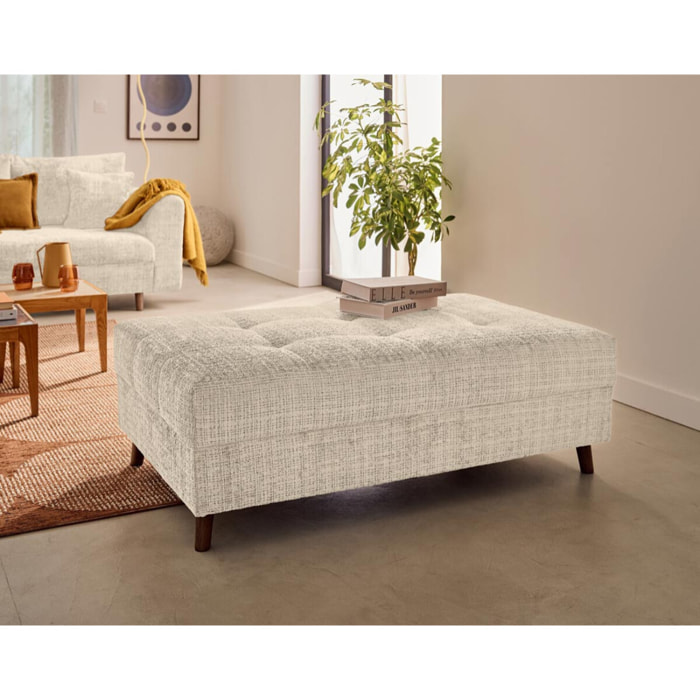 Rune - pouf en velours texturé - Beige
