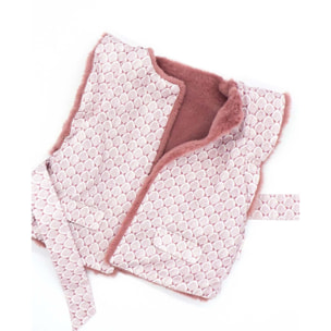 chaleco reversible hojas malva y pelo