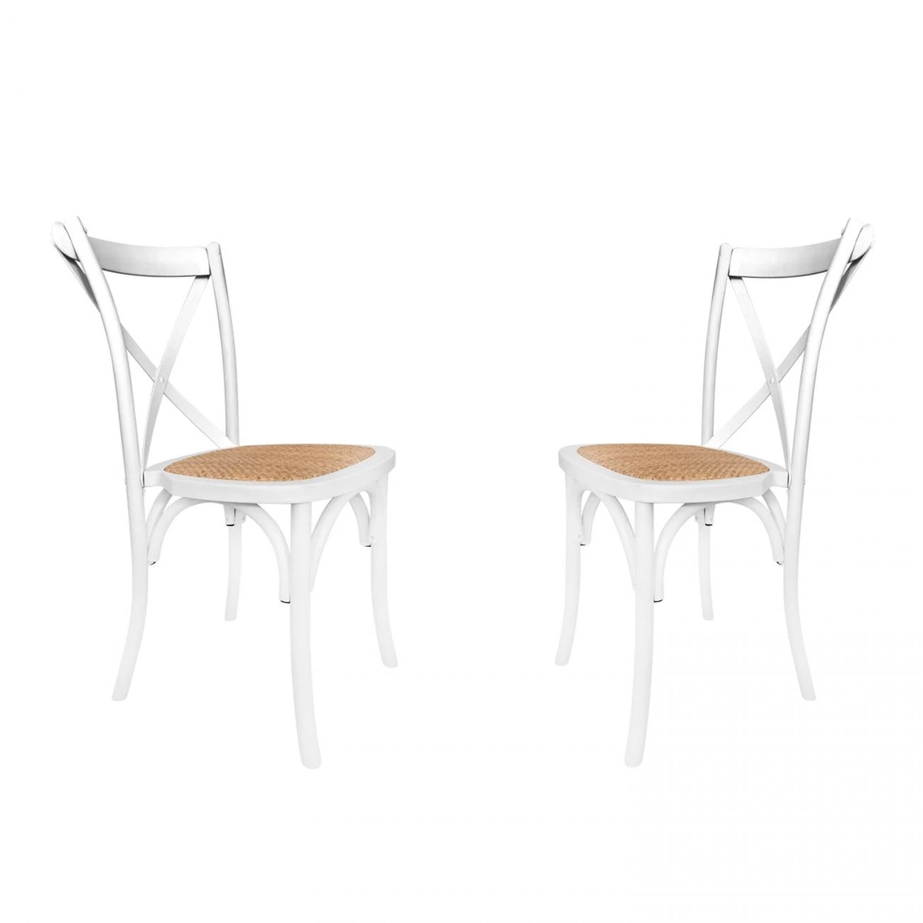 Pack 2 sillas de comedor Provenza Rattan - Blanco