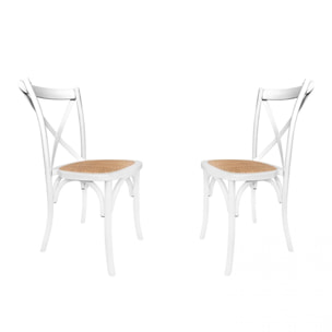 Pack 2 sillas de comedor Provenza Rattan - Blanco