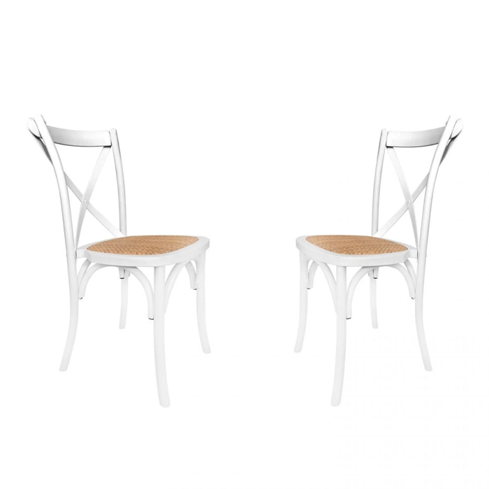 Pack 2 sillas de comedor Provenza Rattan - Blanco