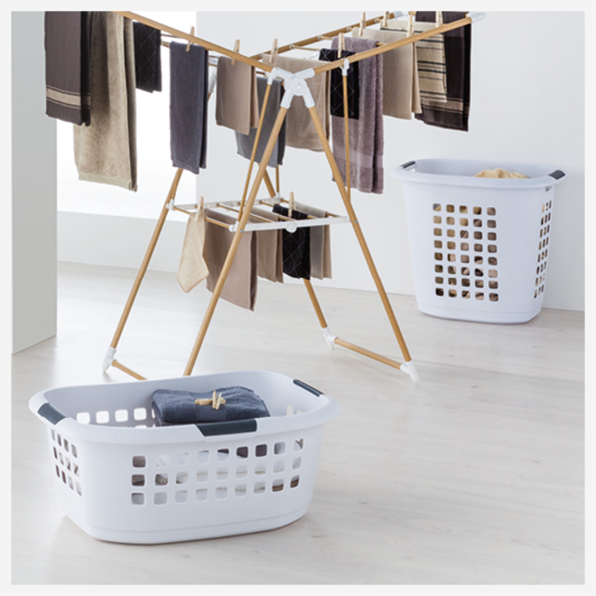 Corbeille à linge 51L Gris Hugger