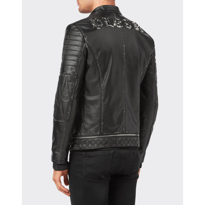 PHILIPP PLEIN Leather Biker