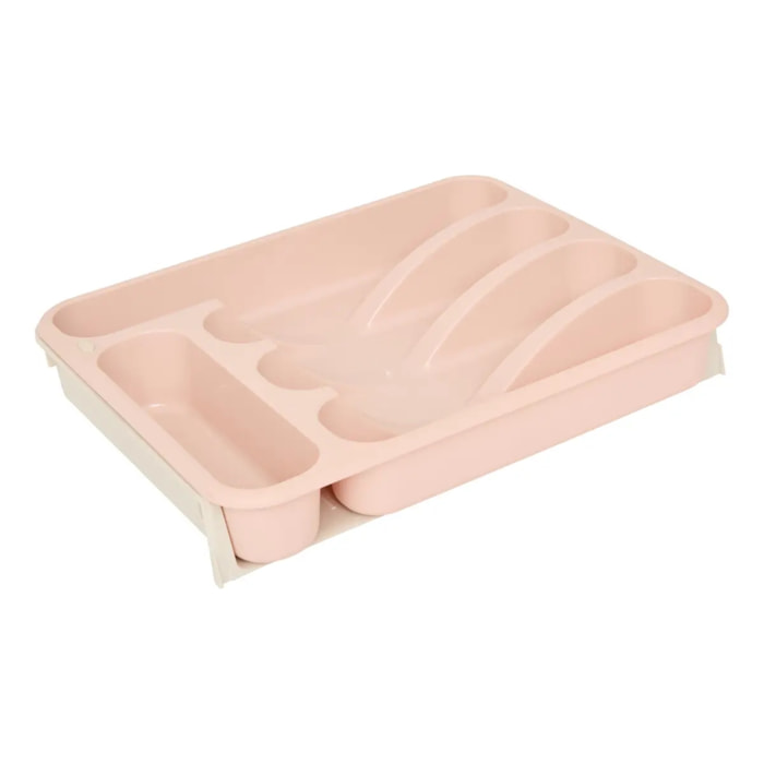 Range-couverts Poly extensible 6 compartiments rose