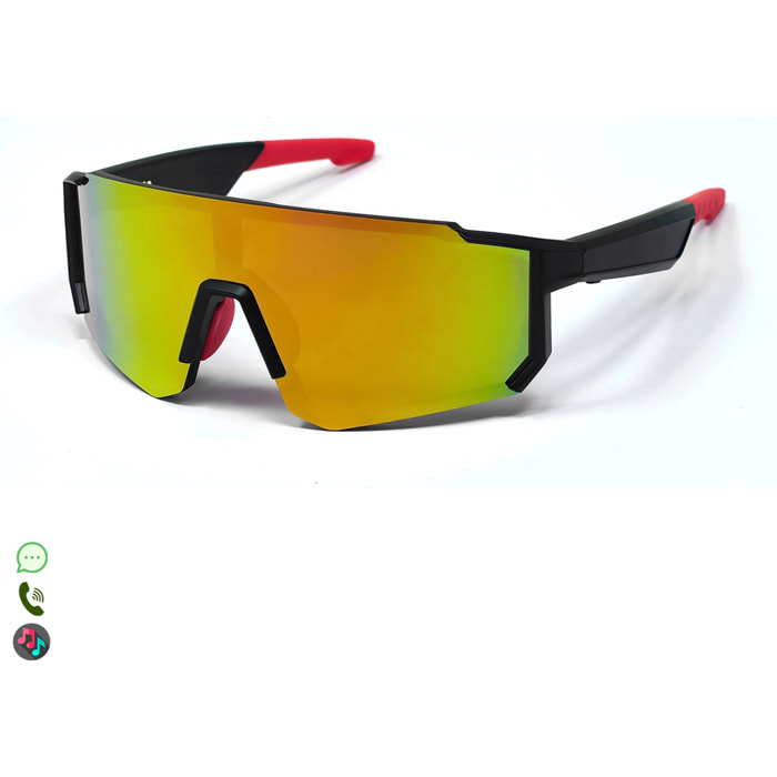 Gafas deportivas inteligentes QY PRO 1. Asistente de voz inteligente, traducción en tiempo real de más de 100 idiomas, control de música/llamadas y lentes UV400.