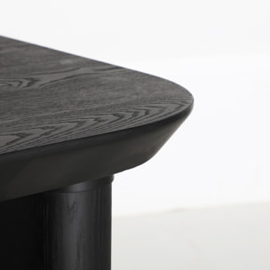Mesa auxiliar de madera de abeto en color negro de 58x58x61cm