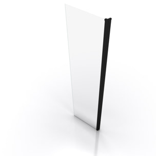 Volet pivotant pour paroi de douche fixe - 40x200cm - Verre transparent 6mm - Profile Noir Mat