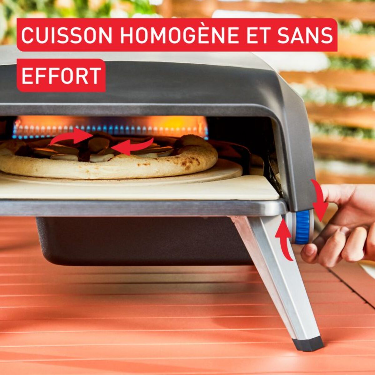 Four à pizza gaz TEFAL Pronto JM412010  pizza 30 cm préchauffage 15 min, jusqu'à 400°C