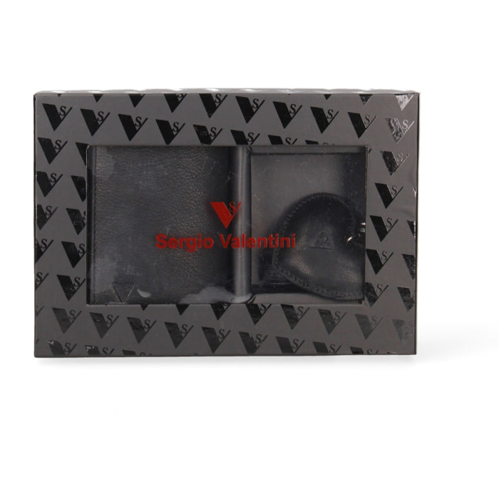 Set portafoglio e portachiavi uomo in vera pelle - Valentinio - 10.0 x 8.0 x 3.0 cm