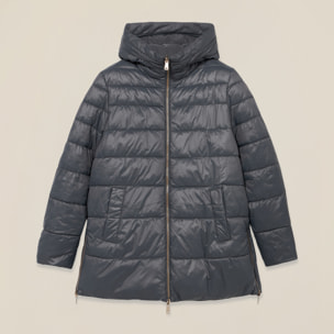 Oltre - Piumino midi con cappuccio - Grigio