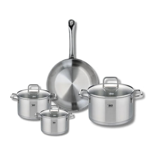 Ensemble de 1 Poêle de cuisson 24 cm et 3 faitouts 12, 14 et 20 cm Elo Profi Citrin